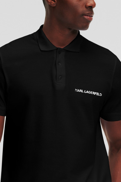PÓLÓ KARL LAGERFELD ELONGATED LOGO PIQUE POLO - Kép 3