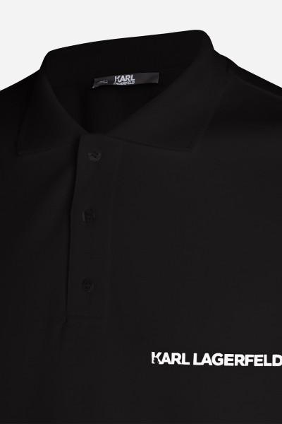 PÓLÓ KARL LAGERFELD ELONGATED LOGO PIQUE POLO - Kép 4
