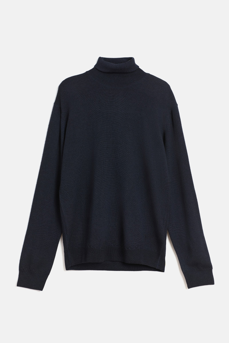 Rolák Woolrich Gd Knitted Turtleneck Melton Blue
