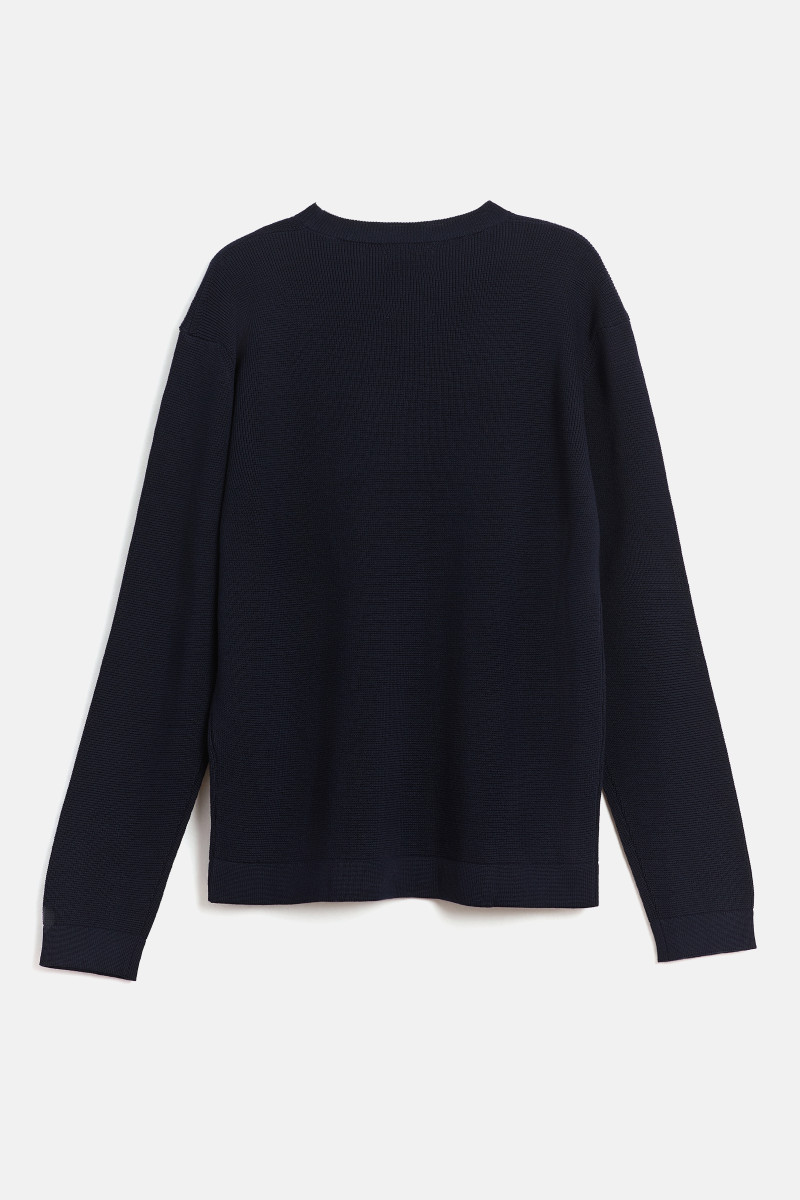 Sveter Woolrich Micro Stitch Crewneck Melton Blue