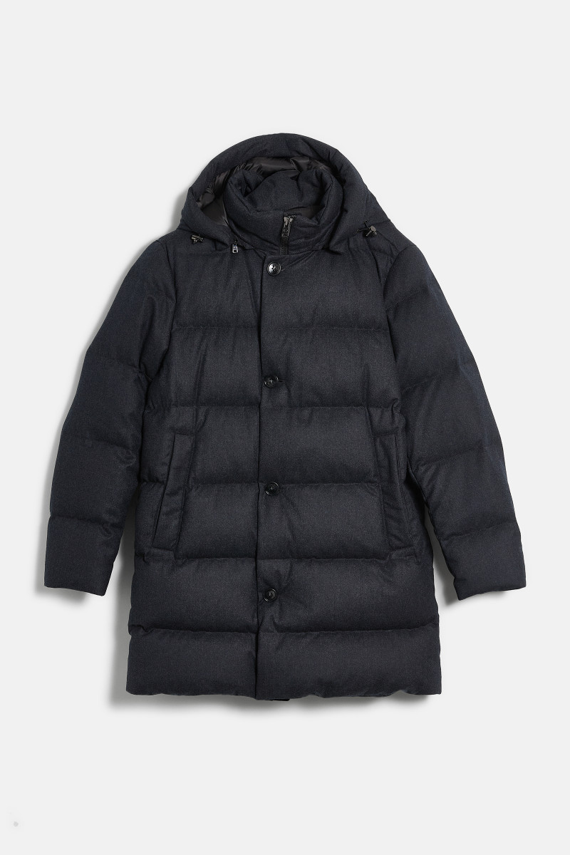 Bunda Woolrich Luxe Wool Long Parka Charcoal Melange