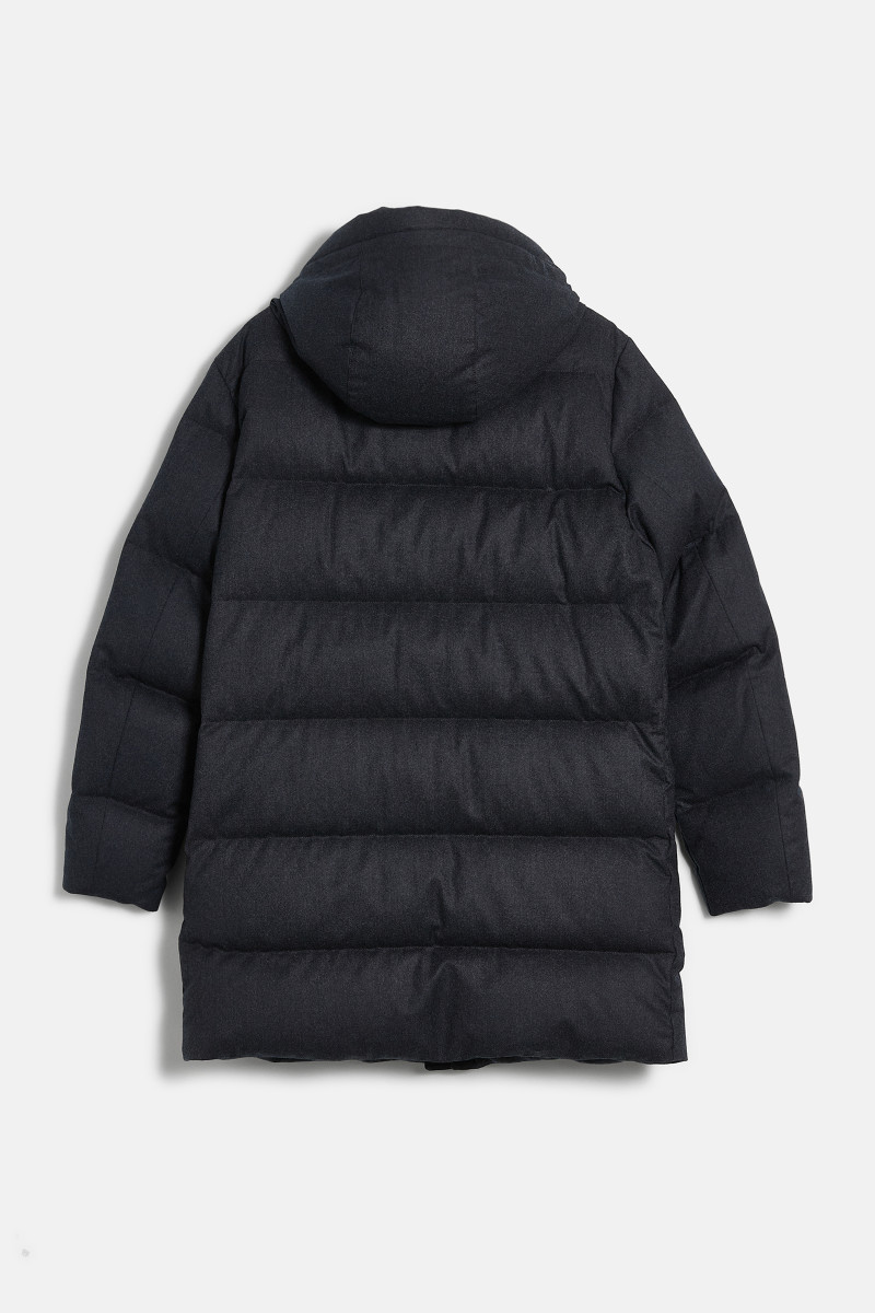 Bunda Woolrich Luxe Wool Long Parka Charcoal Melange
