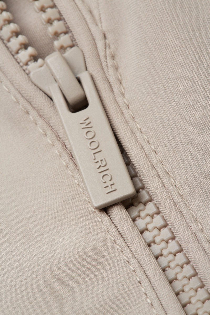 Kabát Woolrich Firth Down Hooded Trench Light Taupe