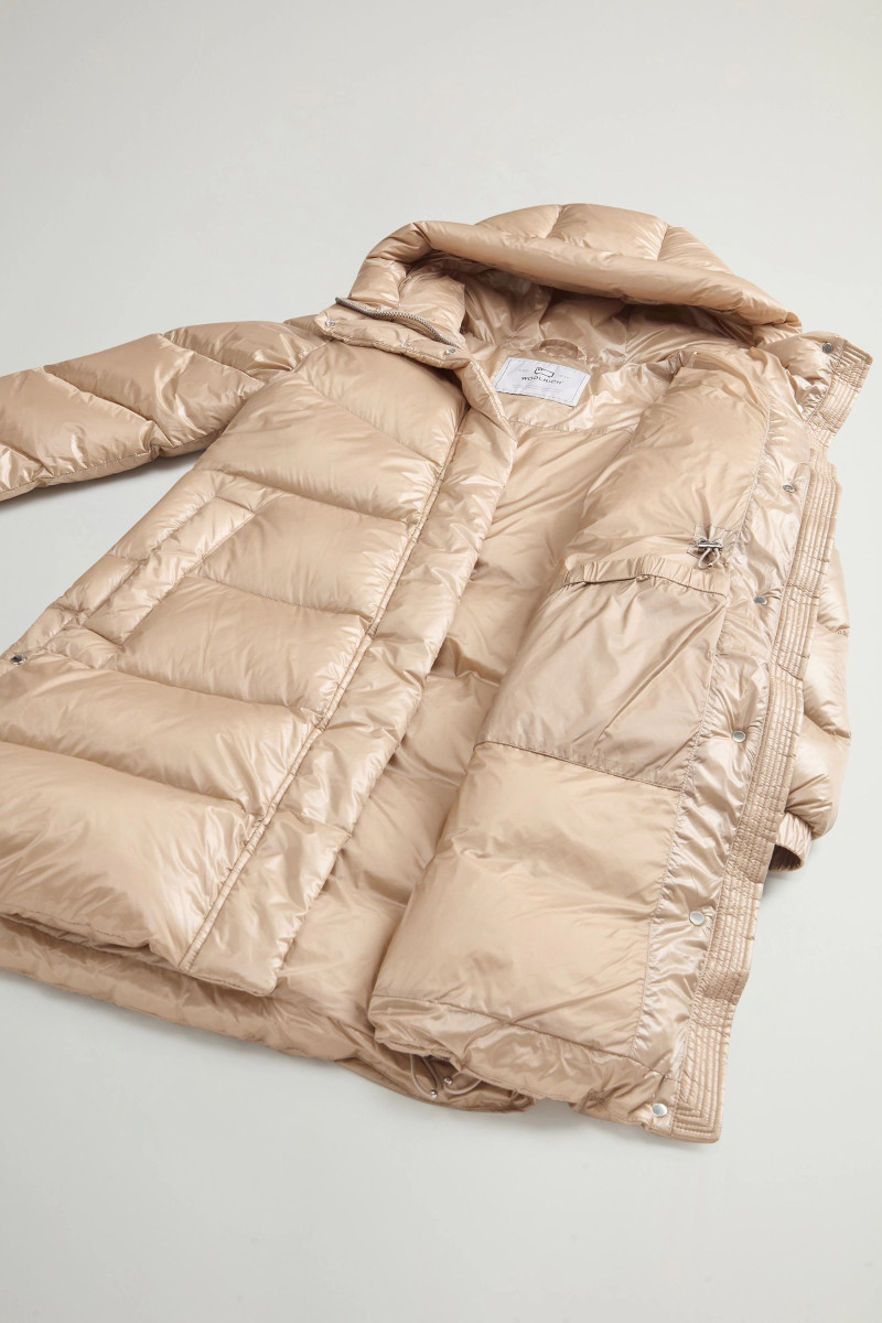 Bunda Woolrich Aliquippa Long Puffer Jacket Oxford Tan