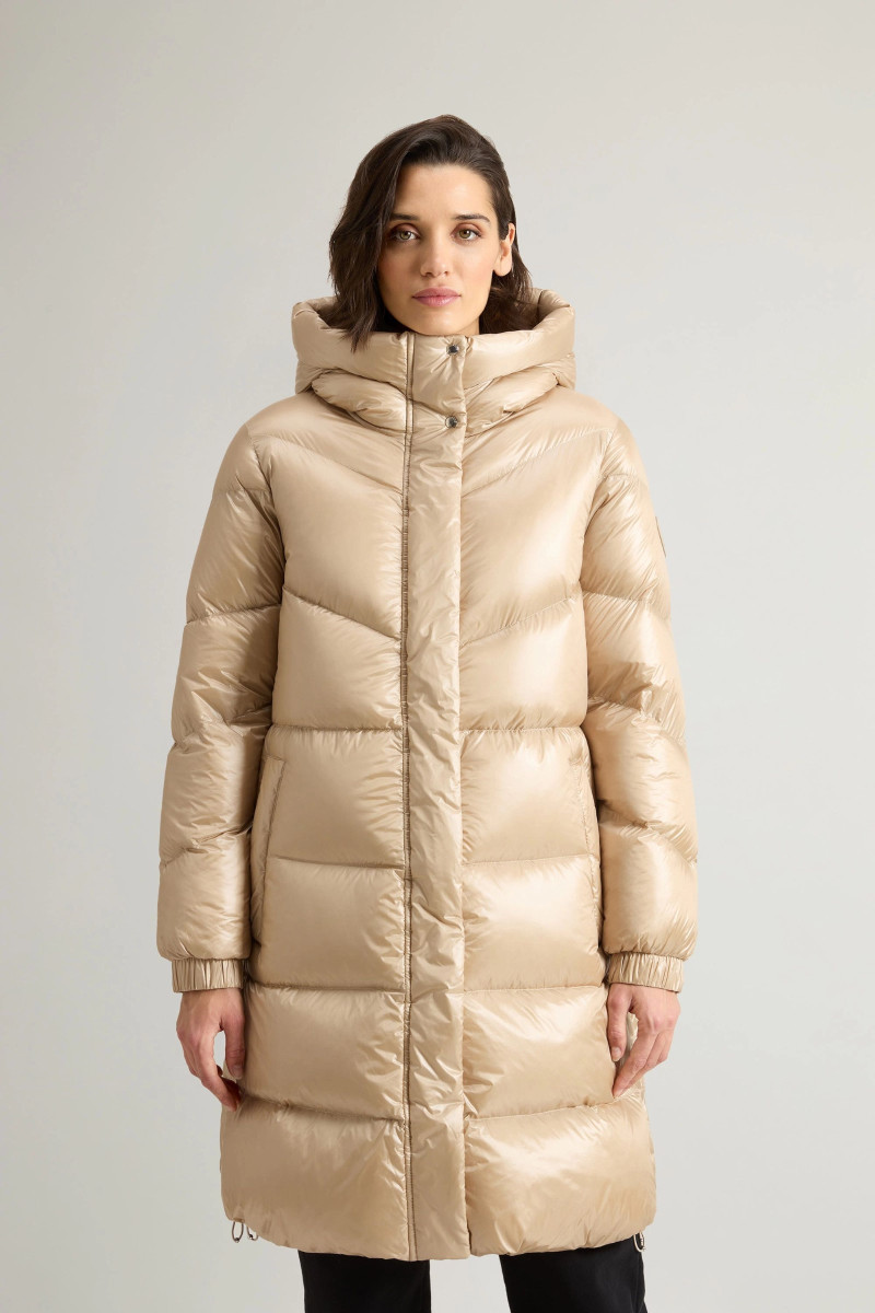 Bunda Woolrich Aliquippa Long Puffer Jacket Oxford Tan