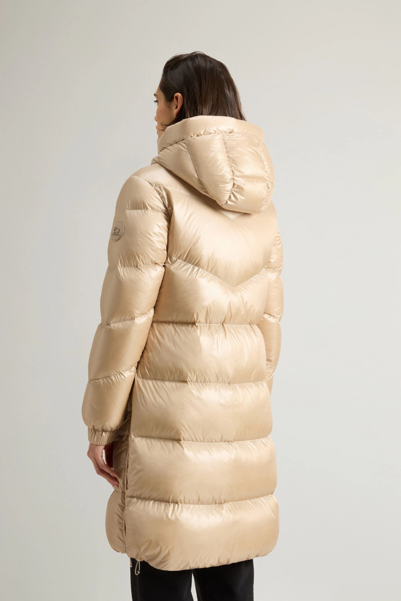 Bunda Woolrich Aliquippa Long Puffer Jacket Oxford Tan