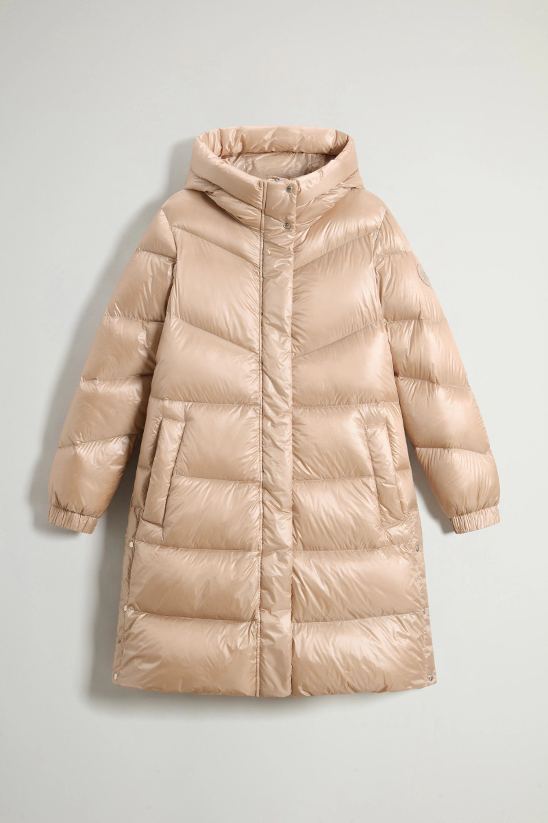 Bunda Woolrich Aliquippa Long Puffer Jacket Oxford Tan