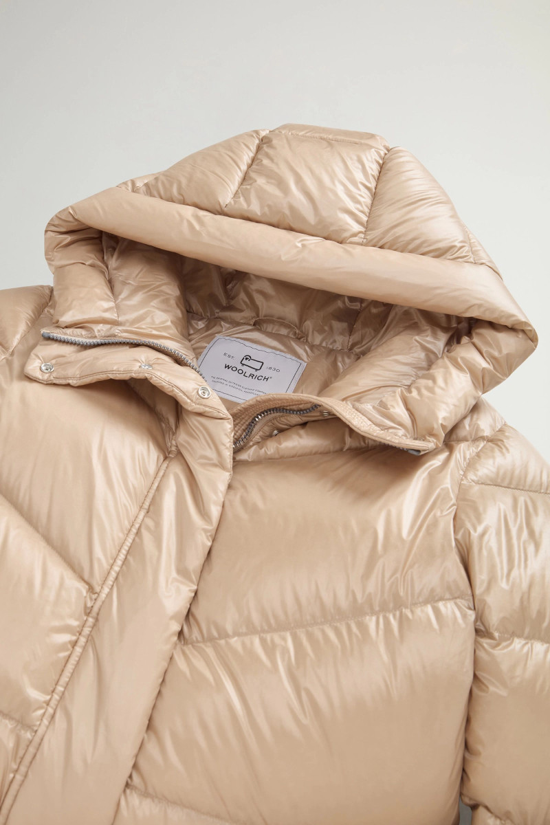 Bunda Woolrich Aliquippa Long Puffer Jacket Oxford Tan