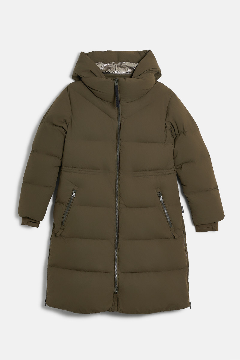 Bunda Woolrich Matt Stretch Long Puffer Parka Dark Green