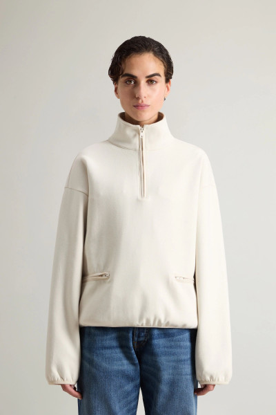 MELEGÍTŐ FELSŐ WOOLRICH INTERLOCK FLEECE HALF ZIP - Kép 1