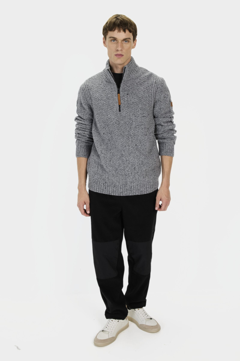 Sveter Camel Active Pullover Troyer Grey Melange