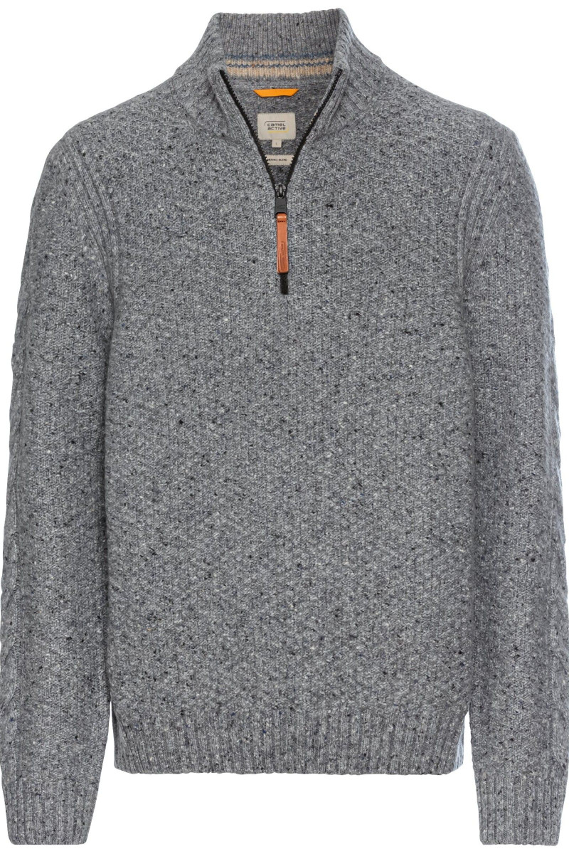 Sveter Camel Active Pullover Troyer Grey Melange