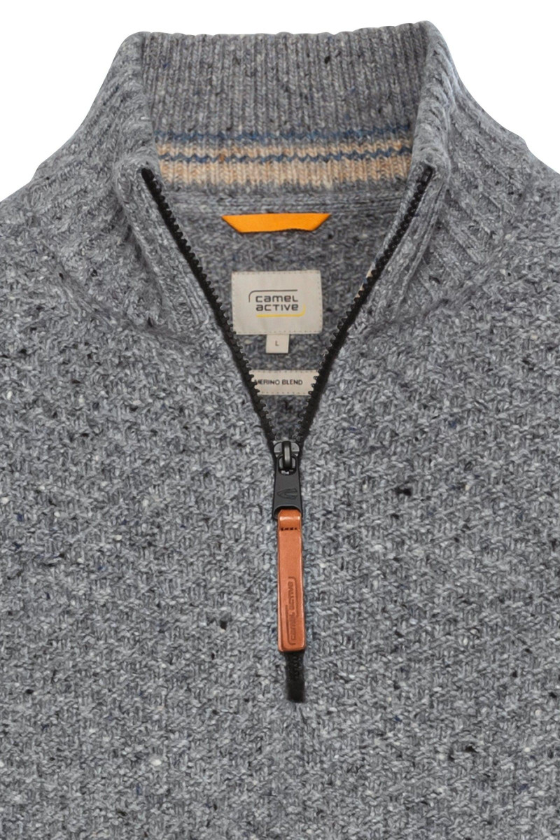 Sveter Camel Active Pullover Troyer Grey Melange