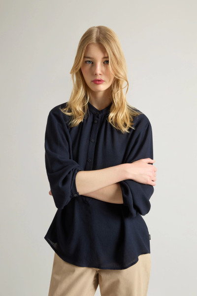 BLÚZ WOOLRICH LIGHT GAUZE WOOL SHIRT - Kép 4