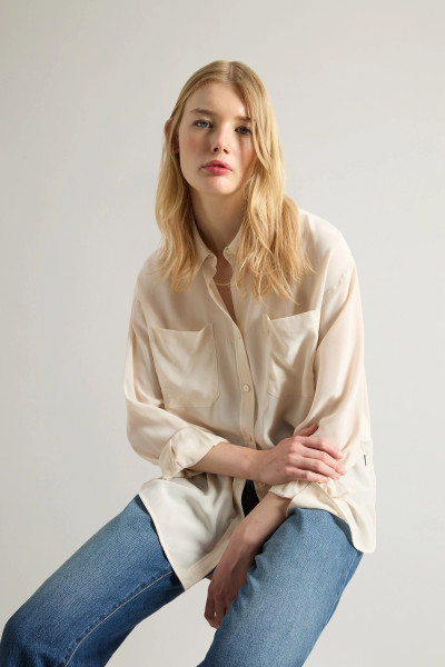 KOŠILE WOOLRICH WASHED SILK SHIRT - Fotografie č. 4
