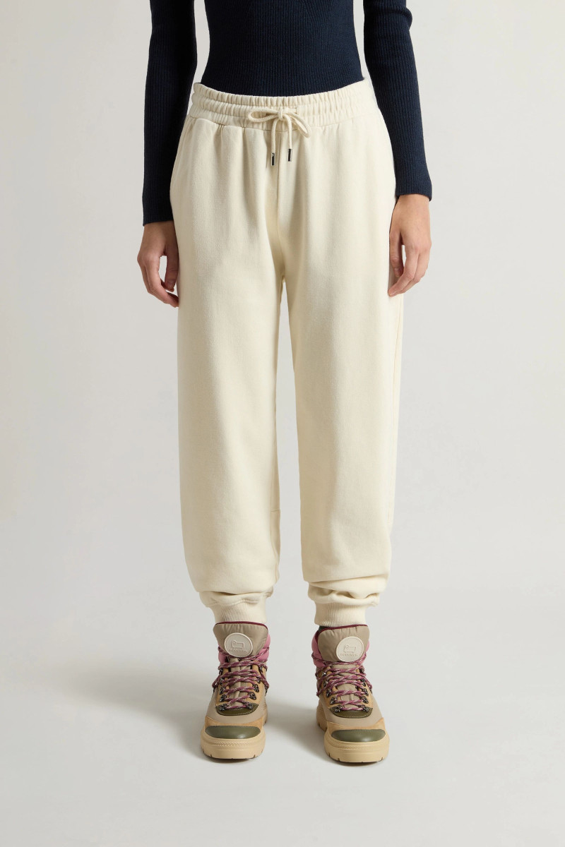 Tepláky Woolrich Light Fleece Pant Milky Cream