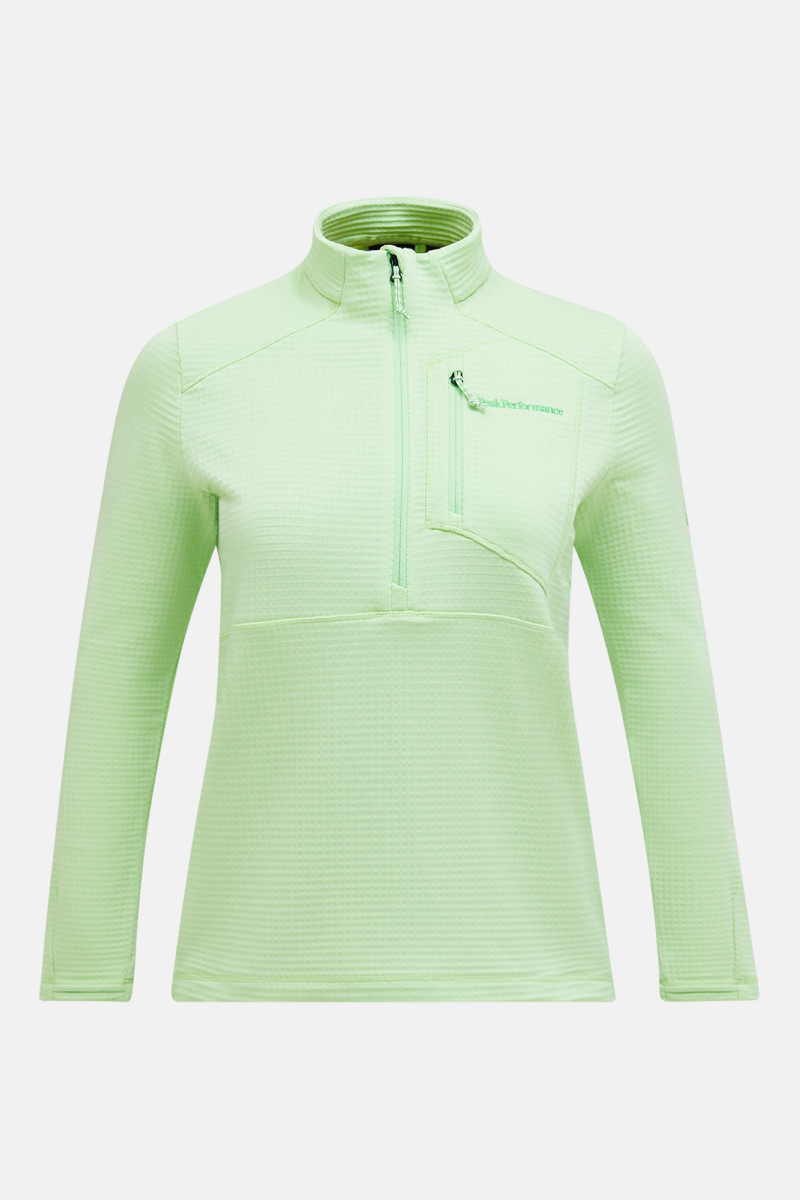 Melegítőfelső Peak Performance W Trail Polartec Half Zip Vivid Green