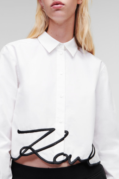 KOŠILE KARL LAGERFELD CROPPED KARL SIGNATURE SHIRT - Fotografie č. 4