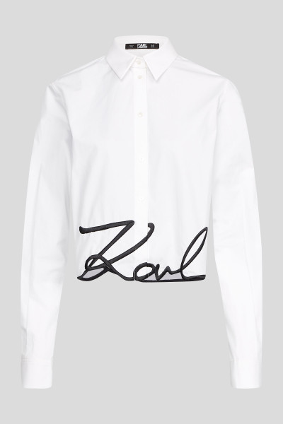 KOŠILE KARL LAGERFELD CROPPED KARL SIGNATURE SHIRT - Fotografie č. 5