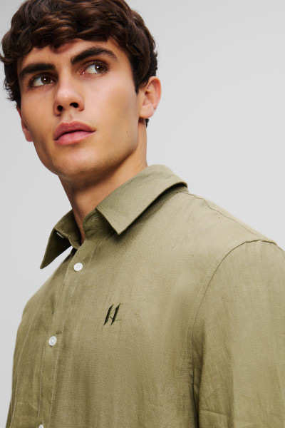 KOŠILE KARL LAGERFELD KL EMBROIDERY LINEN SHIRT - Fotografie č. 4