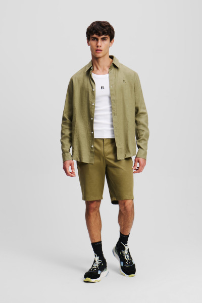 KOŠILE KARL LAGERFELD KL EMBROIDERY LINEN SHIRT - Fotografie č. 2