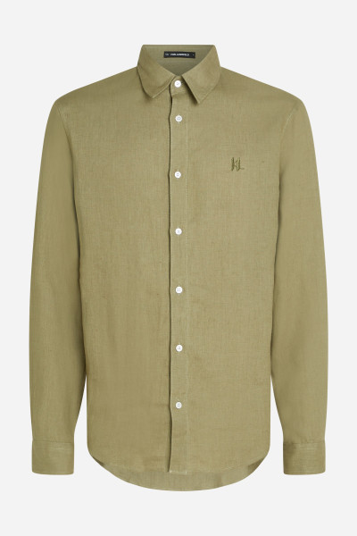 KOŠILE KARL LAGERFELD KL EMBROIDERY LINEN SHIRT - Fotografie č. 5