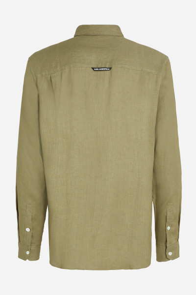 KOŠILE KARL LAGERFELD KL EMBROIDERY LINEN SHIRT - Fotografie č. 6