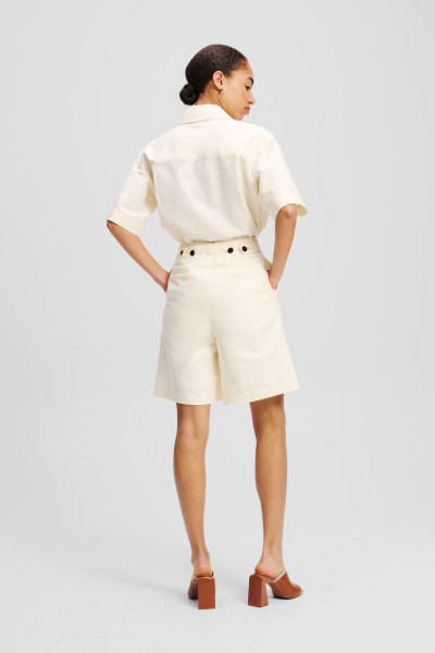 ŠORTKY KARL LAGERFELD LINEN BLEND SHORTS - Fotografie č. 3