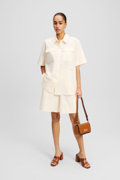 ŠORTKY KARL LAGERFELD LINEN BLEND SHORTS - Fotografie č. 2