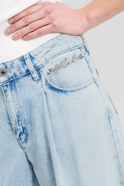 FARMER KARL LAGERFELD WIDE LEG BLUE DENIM PANTS - Kép 4