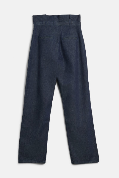 FARMER KARL LAGERFELD PLEATED PAPER BAG DENIM PANTS - Kép 2