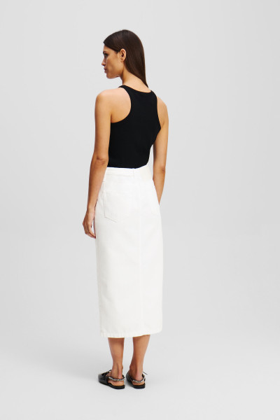 SUKNĚ KARL LAGERFELD BUTTON WHITE DENIM SKIRT - Fotografie č. 3
