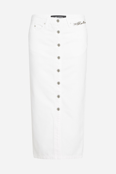 SUKNĚ KARL LAGERFELD BUTTON WHITE DENIM SKIRT - Fotografie č. 5