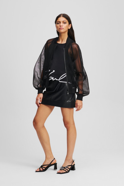 BUNDA KARL LAGERFELD MESH BOMBER - Fotografie č. 1
