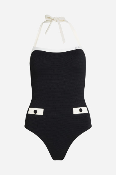 PLAVKY KARL LAGERFELD MONOCHROME SWIMSUIT - Fotografie č. 5