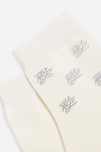 ZOKNI KARL LAGERFELD K/AUTOGRAPH RHINESTONE 2P SOCK - Kép 4
