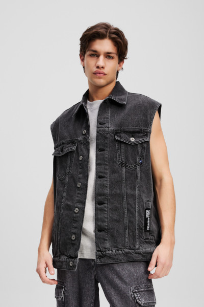 VESTA KARL LAGERFELD JEANS KLJ RELAXED DENIM VEST PRINT - Fotografie č. 1