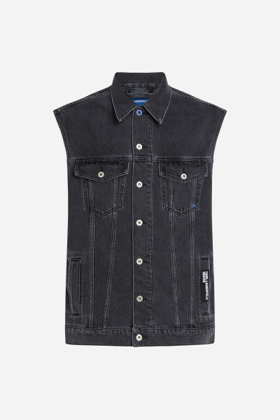 VESTA KARL LAGERFELD JEANS KLJ RELAXED DENIM VEST PRINT - Fotografie č. 5