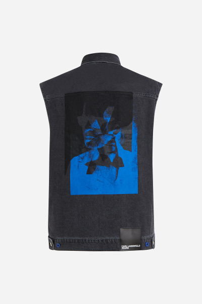 VESTA KARL LAGERFELD JEANS KLJ RELAXED DENIM VEST PRINT - Fotografie č. 6