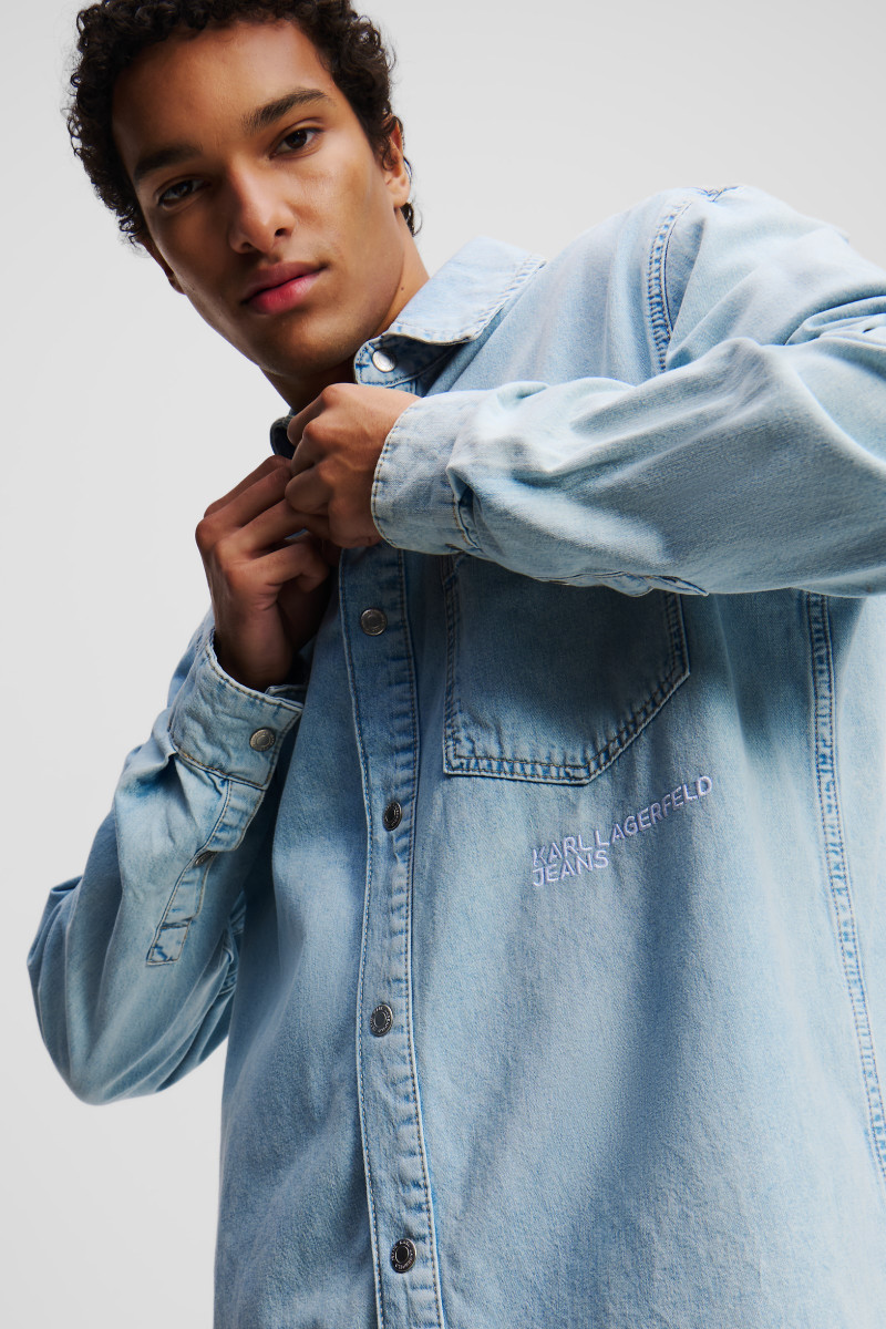 KARL LAGERFELD JEANS Chemise Homme KLJ Regular Denim - Style Urbain Élégant