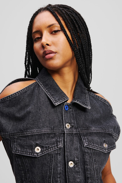 ŠATY KARL LAGERFELD JEANS KLJ BELTED DENIM DRESS - Fotografie č. 4