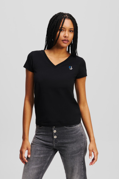 TRIČKO KARL LAGERFELD JEANS KLJ SLIM V-NECK TEE - Fotografie č. 1