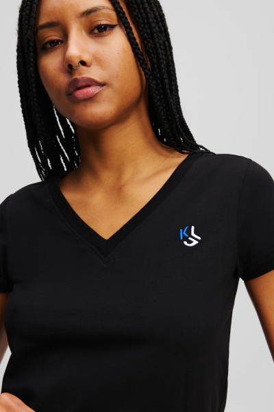 TRIČKO KARL LAGERFELD JEANS KLJ SLIM V-NECK TEE - Fotografie č. 4