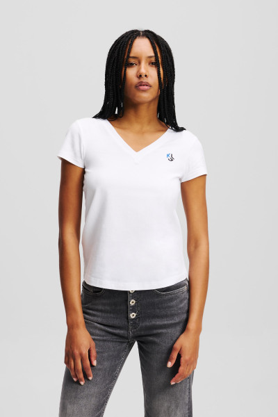 TRIČKO KARL LAGERFELD JEANS KLJ SLIM V-NECK TEE - Fotografie č. 1