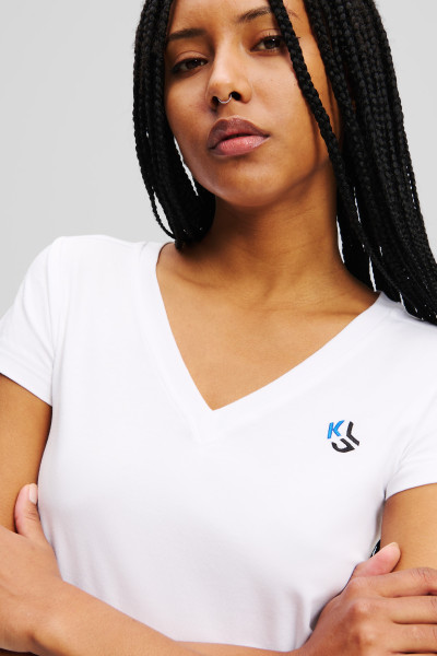 TRIČKO KARL LAGERFELD JEANS KLJ SLIM V-NECK TEE - Fotografie č. 4