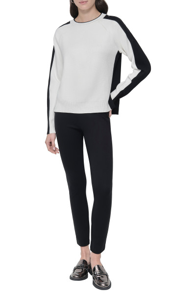 PULÓVER DKNY L/S DBL ZIP SLV CONT - Kép 2
