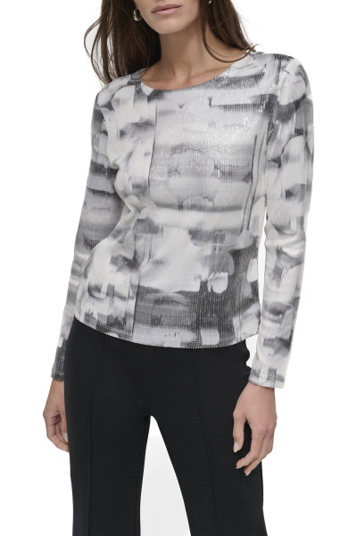 PÓLÓ DKNY L/S ALL OVER SEQUIN - Kép 1