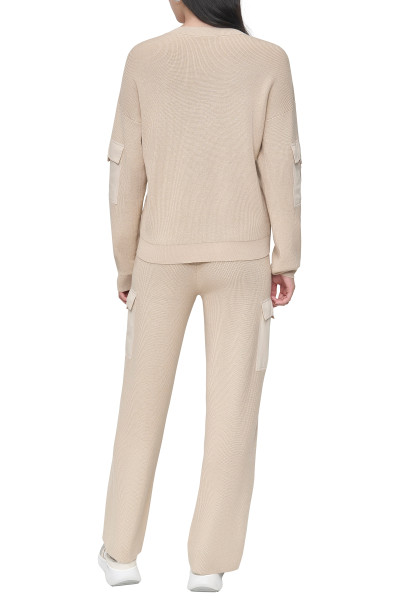 PULÓVER DKNY L/S VNCK SWTR W/ SAT - Kép 3