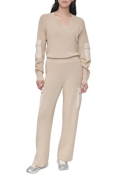 TEPLÁKY DKNY SWTR PANT W/ SATIN P - Fotografie č. 1