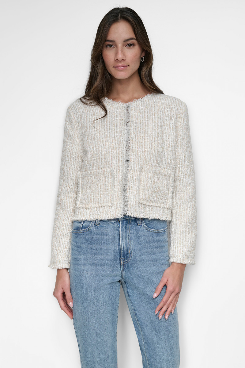 Sako Dkny Cropped Jacket Eggng Plaid